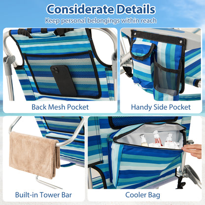 2 Folding Beach Chair, 4-Position Adjustable Backrest, For Adults Beach & Lawn Chairs at Gallery Canada