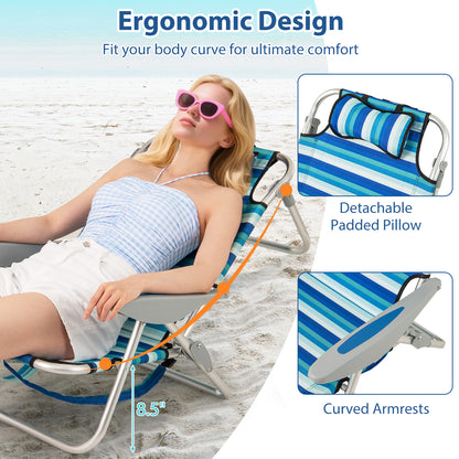 2 Folding Beach Chair, 4-Position Adjustable Backrest, For Adults Beach & Lawn Chairs at Gallery Canada