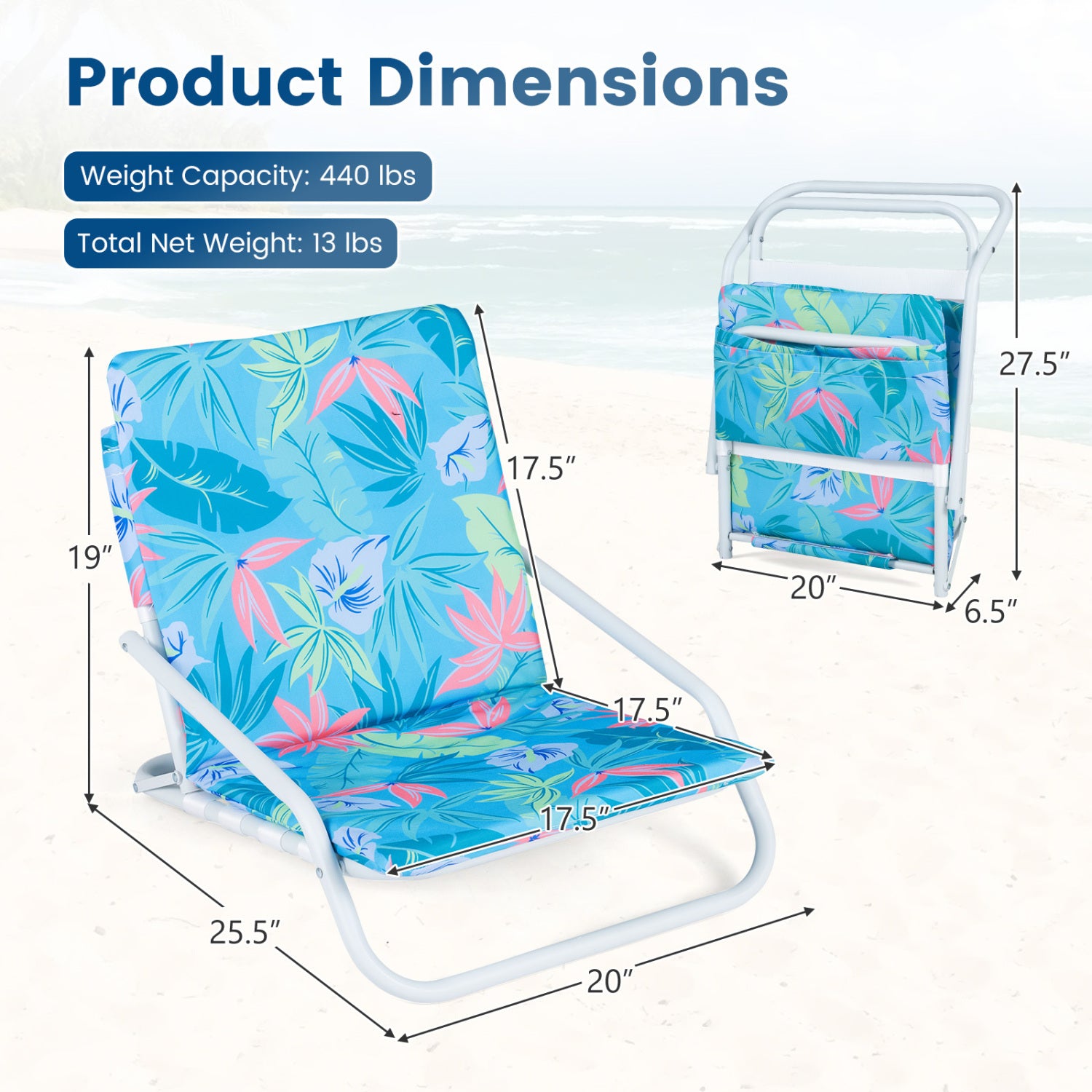 Set Of 2 Folding Beach Chairs, Padded Seat, For Camping Beach & Lawn Chairs at Gallery Canada