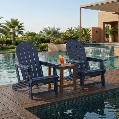 Set Of 2 HDPE Adirondack Chairs With Cup Holder, Blue Adirondack Chairs at Gallery Canada