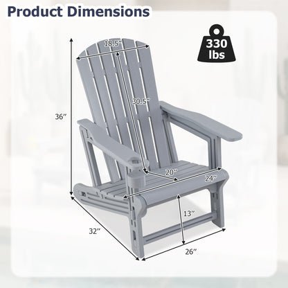 Set Of 2 HDPE Adirondack Chairs With Cup Holder, Gray Adirondack Chairs at Gallery Canada