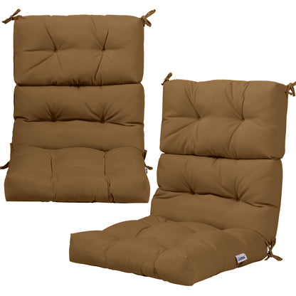 Set of 2 High Back Chair Cushion with Adjustable Height, Brown Outdoor Furniture Accessories at Gallery Canada