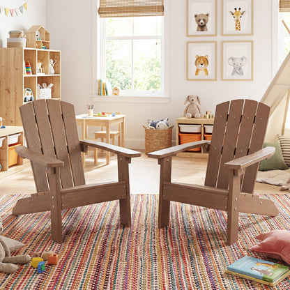 Kid's Adirondack Chair Set, High Backrest, Armrests, Brown Kids Chairs & Seating at Gallery Canada