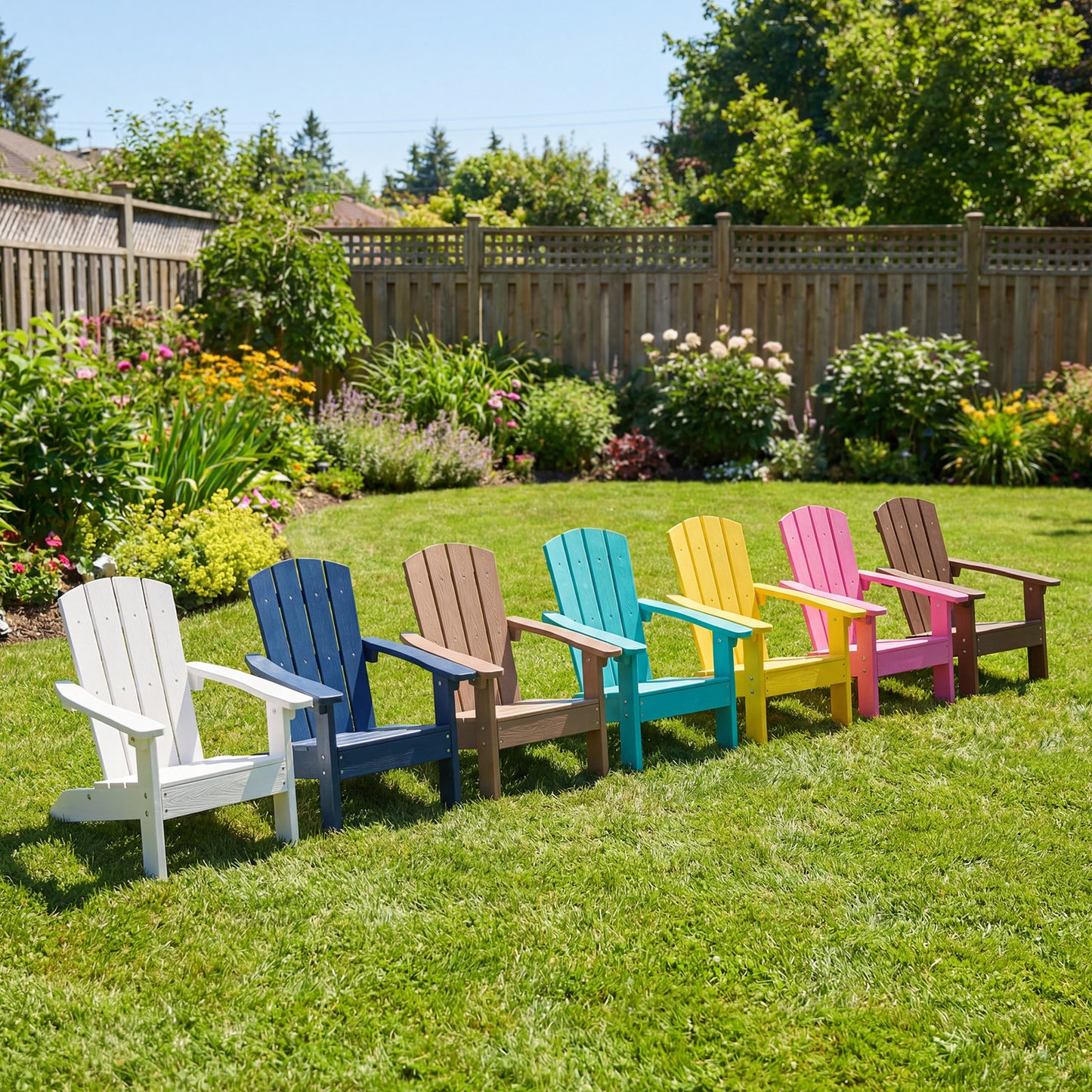 Kid's Adirondack Chair Set, High Backrest, Armrests, Brown Kids Chairs & Seating at Gallery Canada
