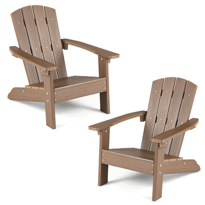Kid's Adirondack Chair Set, High Backrest, Armrests, Brown Kids Chairs & Seating Brown at Gallery Canada