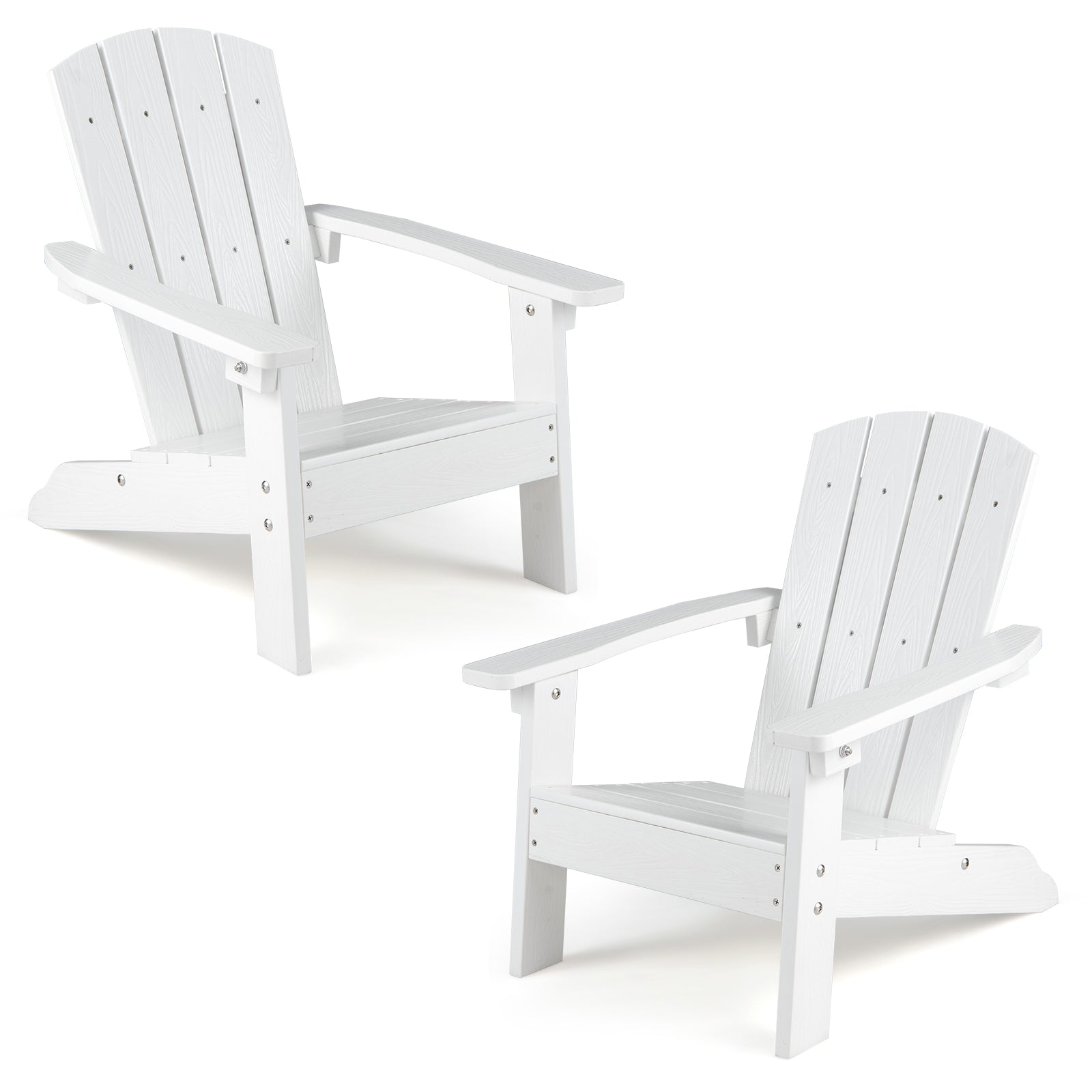 Set Of 2 Kids Adirondack Chairs, High Backrest, White Kids Chairs & Seating at Gallery Canada