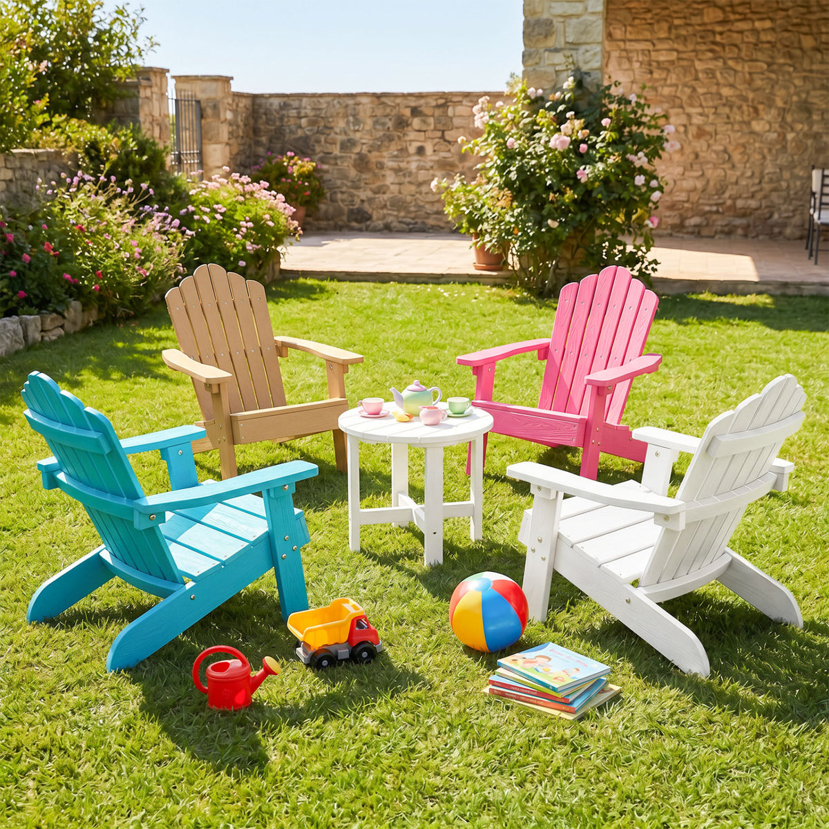 Set of 2 Kids Adirondack Chairs, Outdoor Chairs, White Adirondack Chairs at Gallery Canada