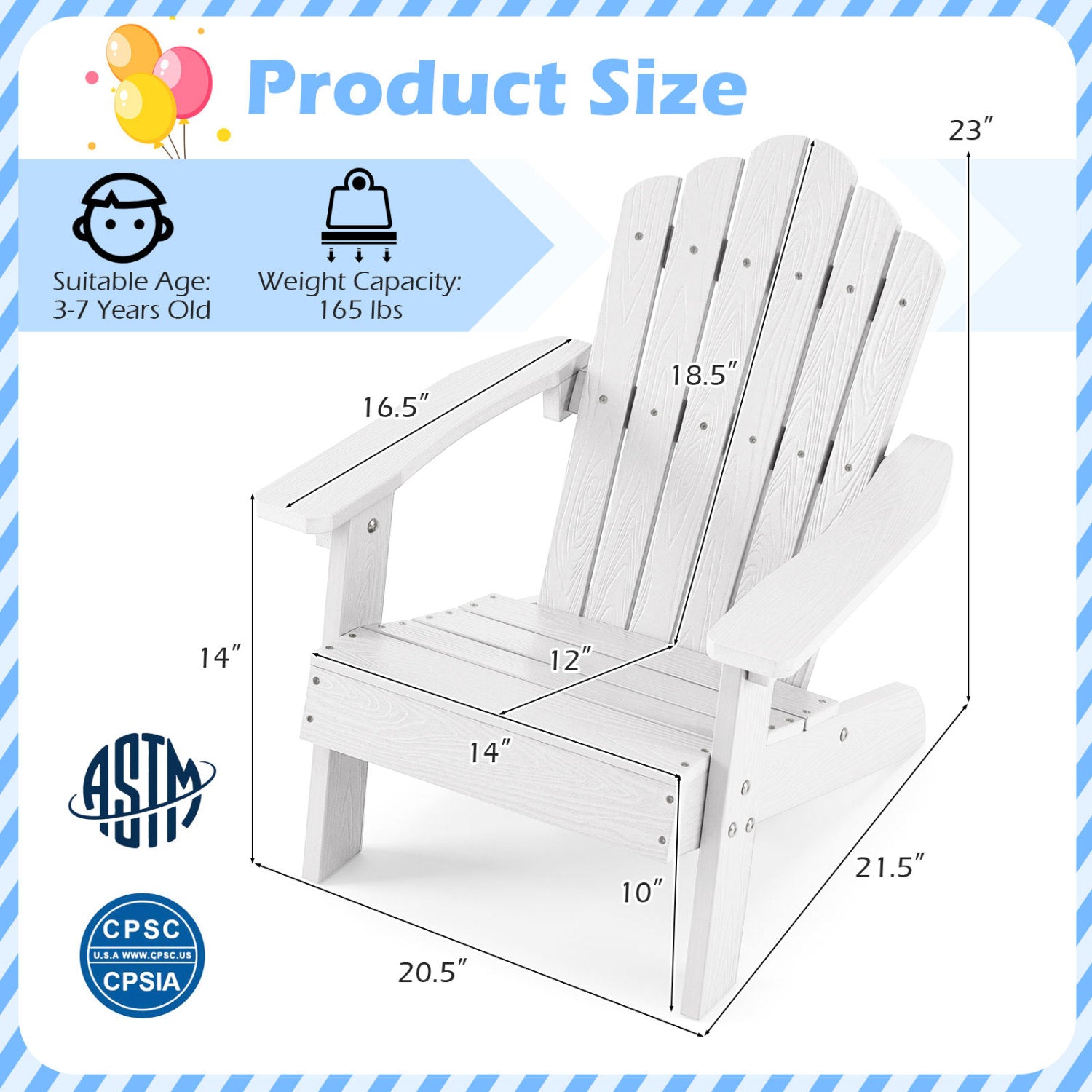 Set of 2 Kids Adirondack Chairs, Outdoor Chairs, White Adirondack Chairs at Gallery Canada
