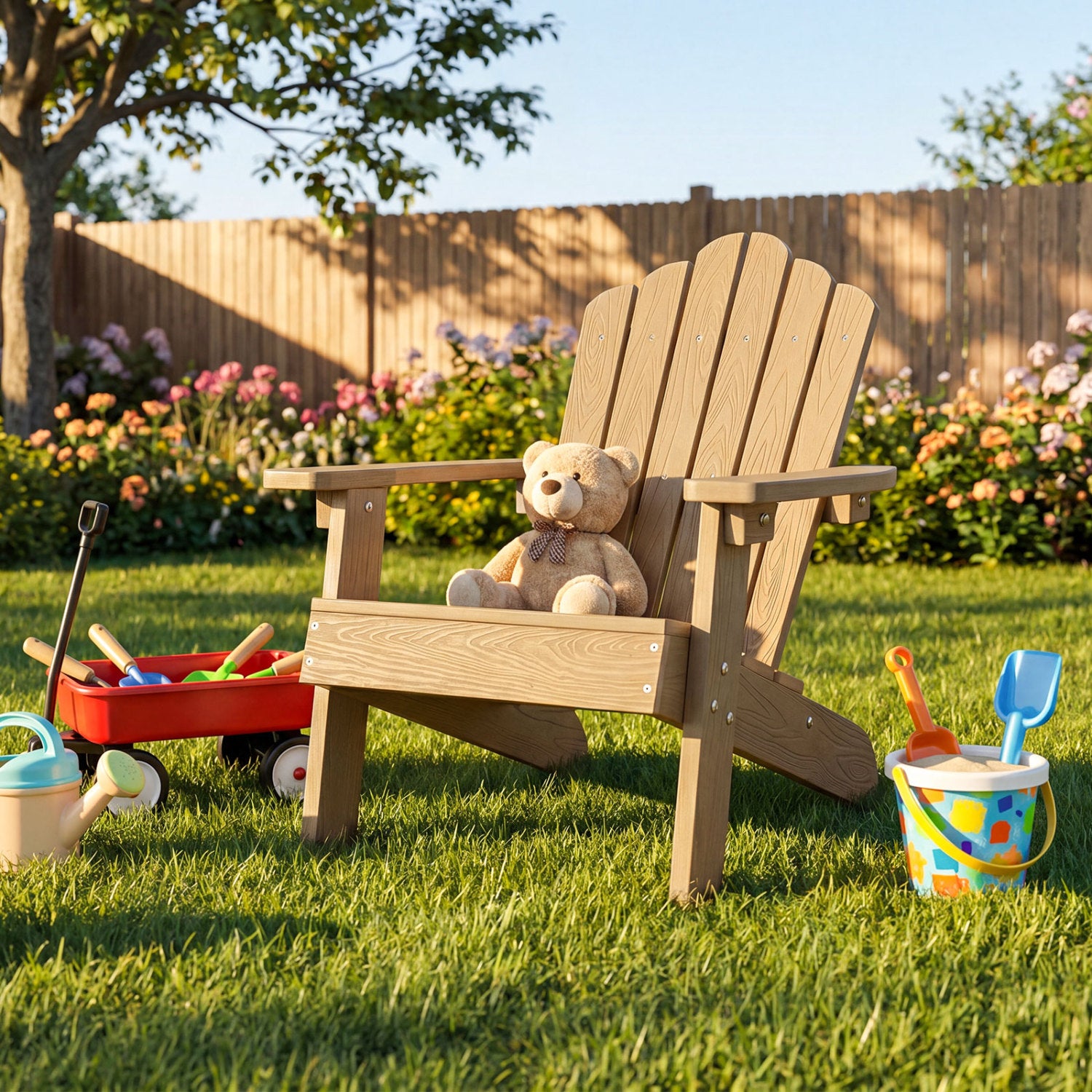 Set of 2 Kids Adirondack Chairs, Outdoor, Brown Adirondack Chairs at Gallery Canada