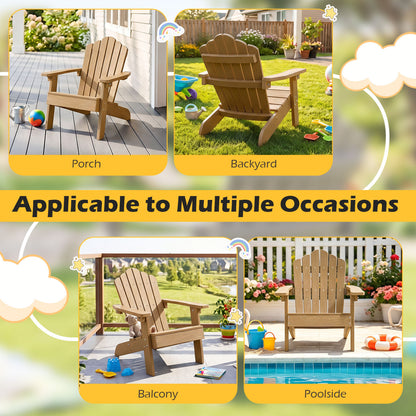 Set of 2 Kids Adirondack Chairs, Outdoor, Brown Adirondack Chairs at Gallery Canada