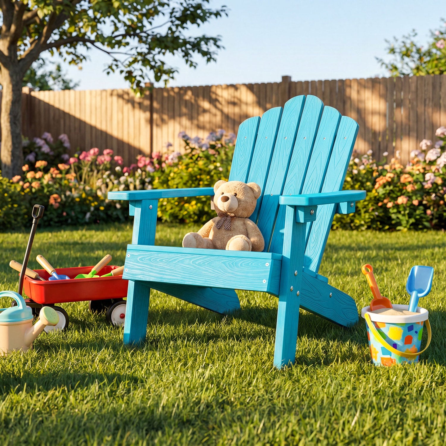 Set of 2 Kids Adirondack Chairs, Outdoor, Turquoise Adirondack Chairs at Gallery Canada