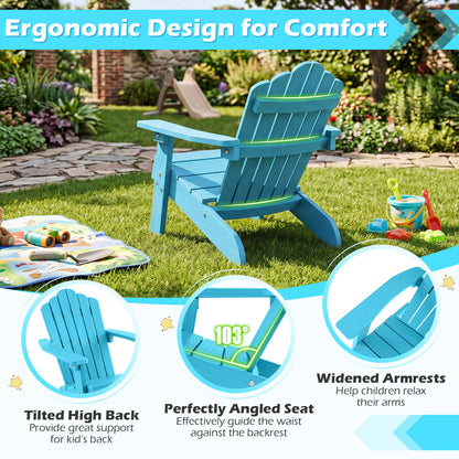 Set of 2 Kids Adirondack Chairs, Outdoor, Turquoise Adirondack Chairs at Gallery Canada