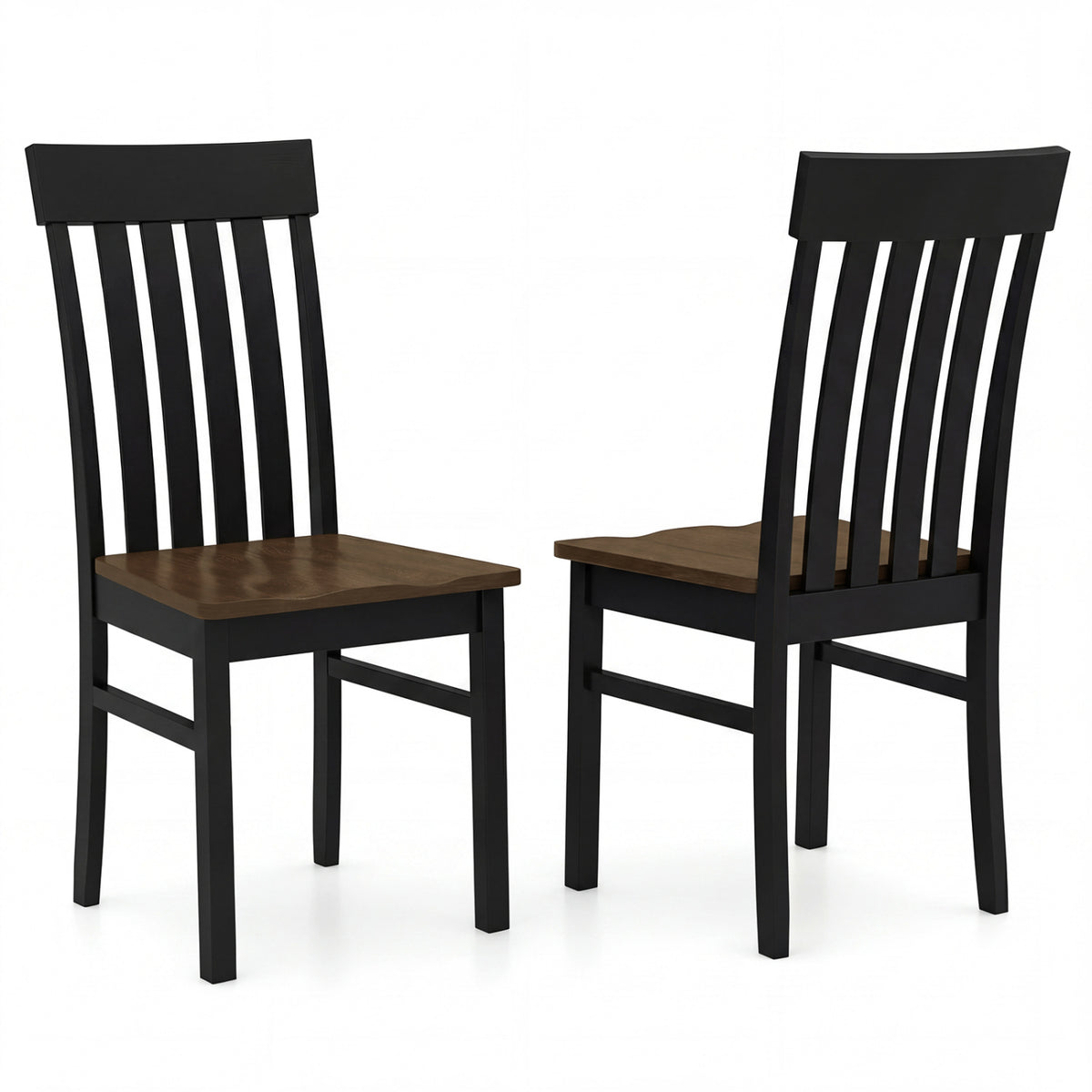 Set of 2 Armless Kitchen Dining Chairs, Black Dining Chairs Black at Gallery Canada