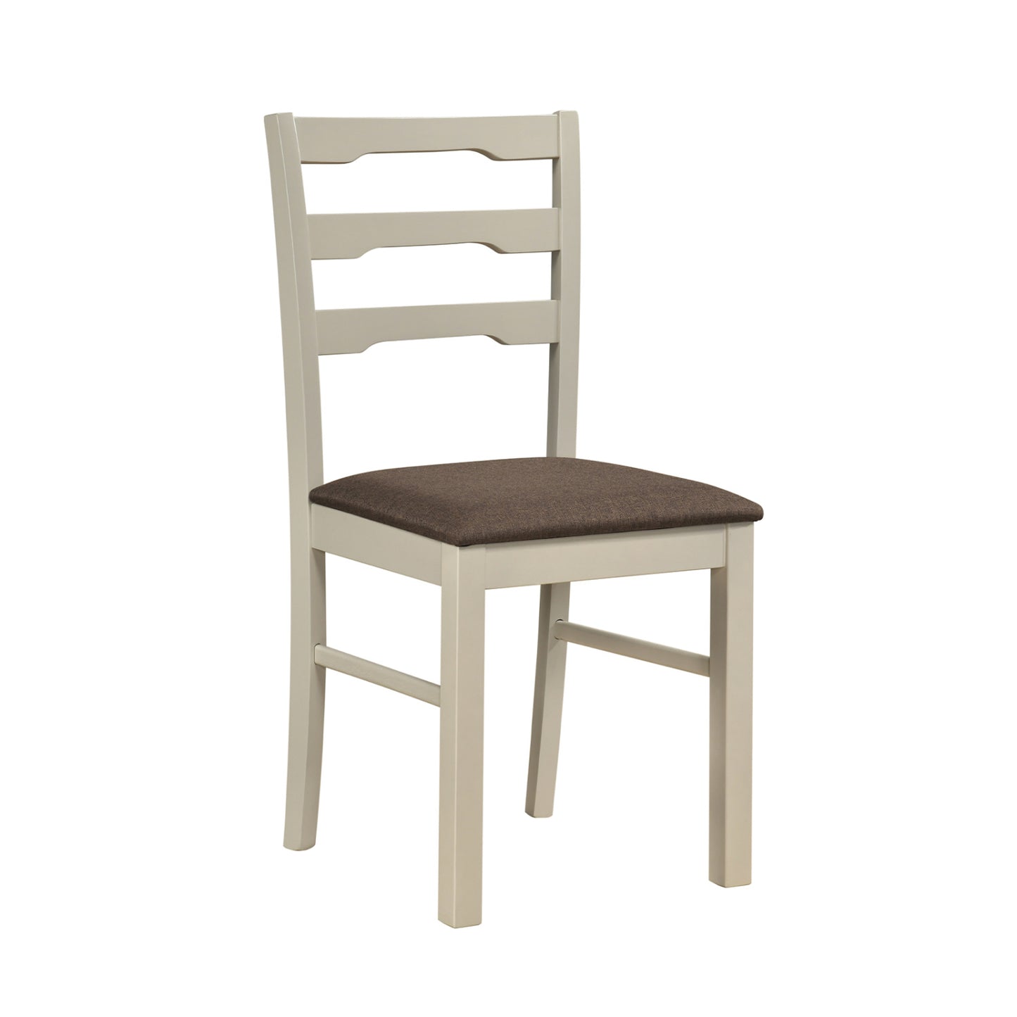 Set of 2 Linen Style Upholstered Dining Chairs with Wood Frames, White Dining Chairs at Gallery Canada