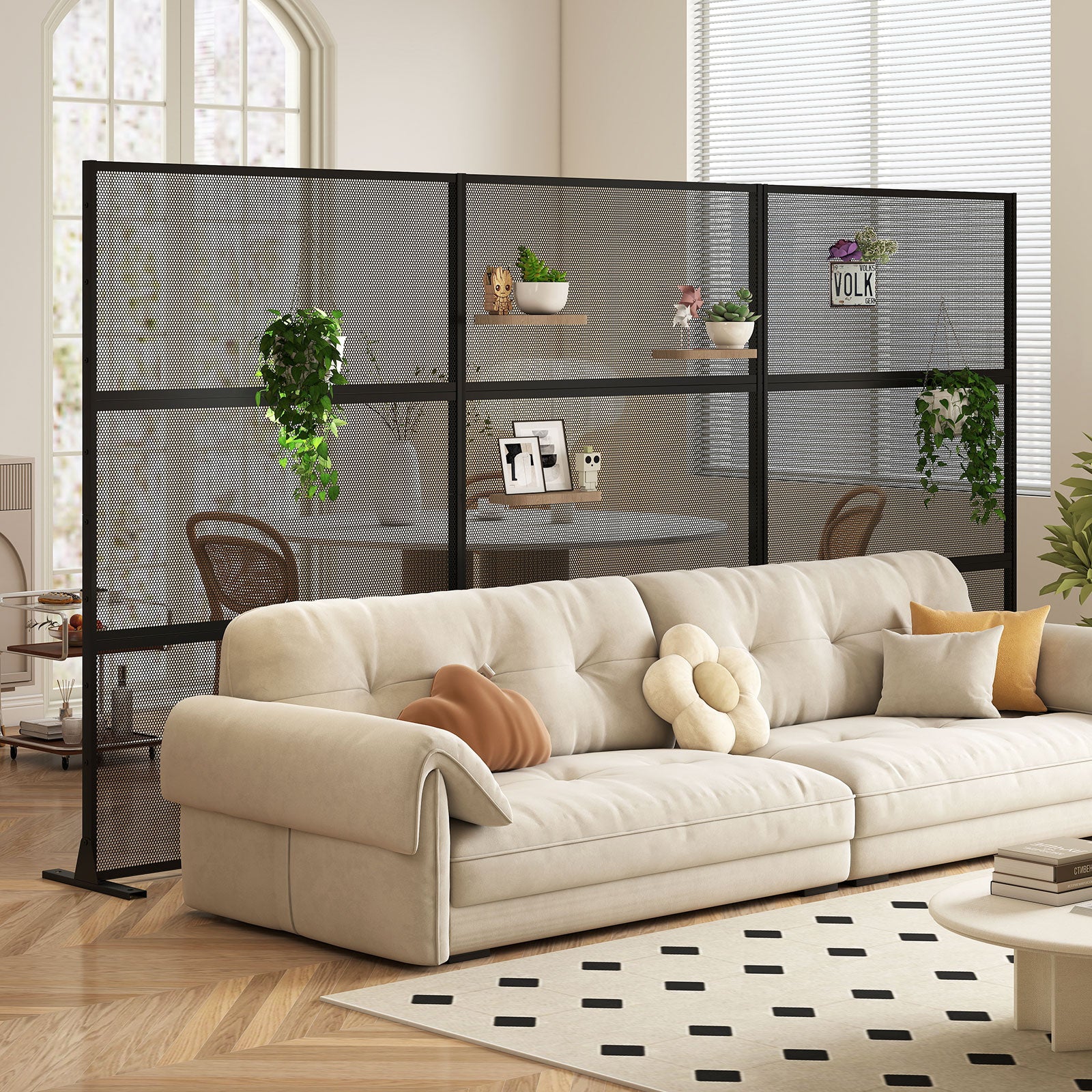 Metal Privacy Screen Set, 2 Panels, Black Room Dividers at Gallery Canada