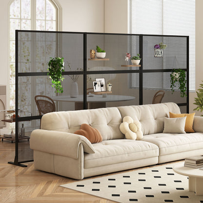 Metal Privacy Screen Set, 2 Panels, Black Room Dividers at Gallery Canada