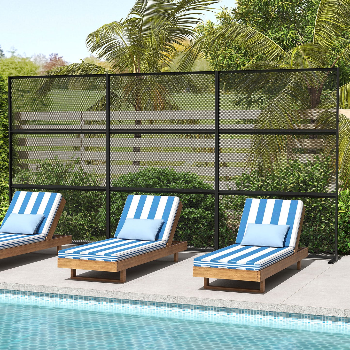 Metal Privacy Screen Set, 2 Panels, Black Room Dividers at Gallery Canada