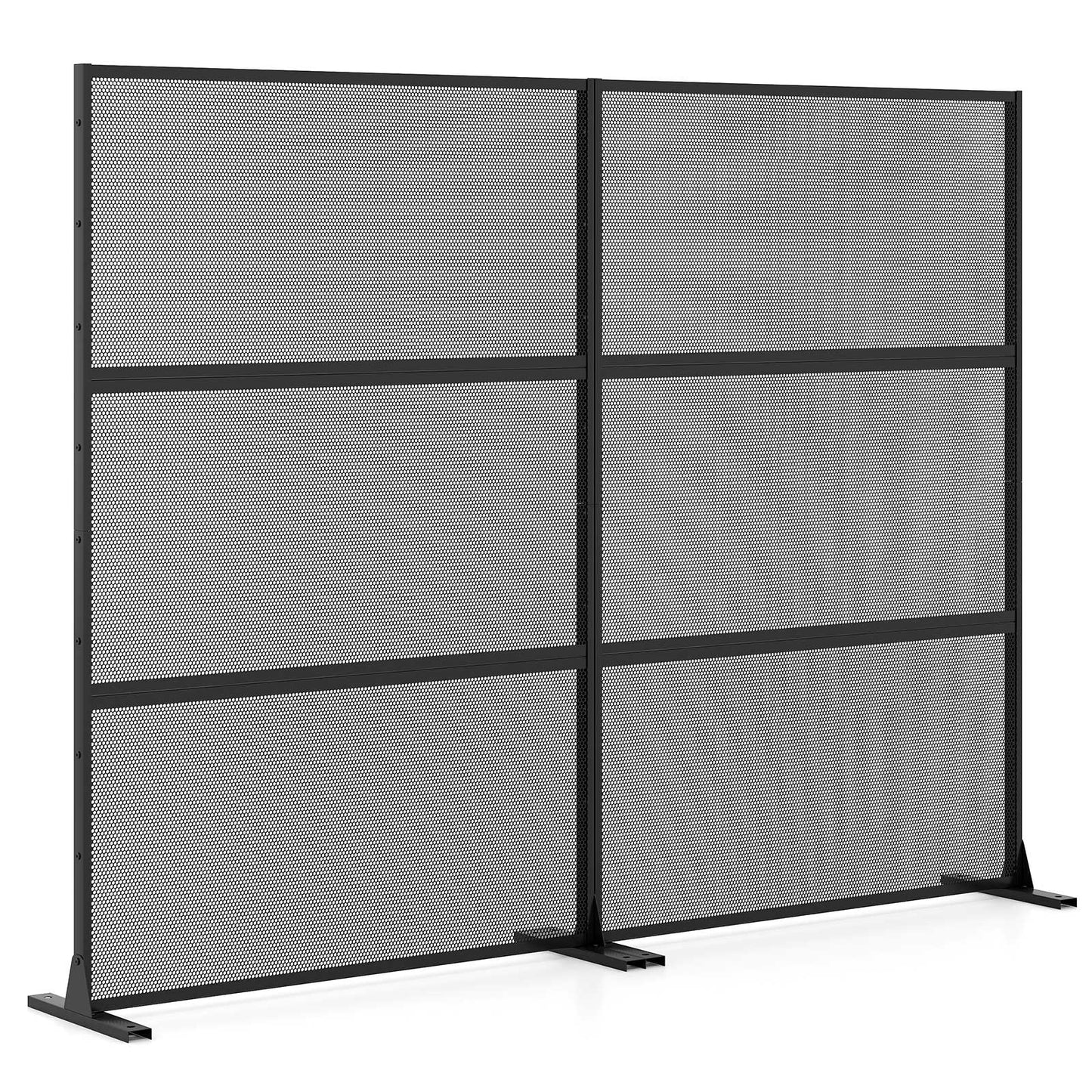 Metal Privacy Screen Set, 2 Panels, Black Room Dividers at Gallery Canada