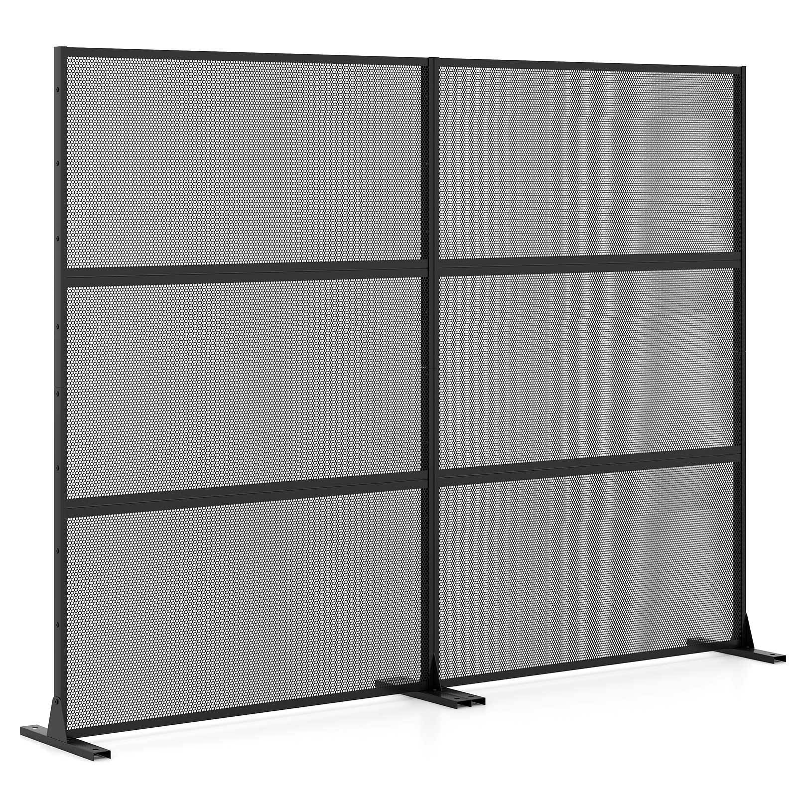 Metal Privacy Screen Set, 2 Panels, Black Room Dividers Black at Gallery Canada