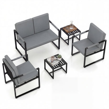 Mid Century Modern Single Sofa Chairs Set, Gray, Black Accent Chairs at Gallery Canada