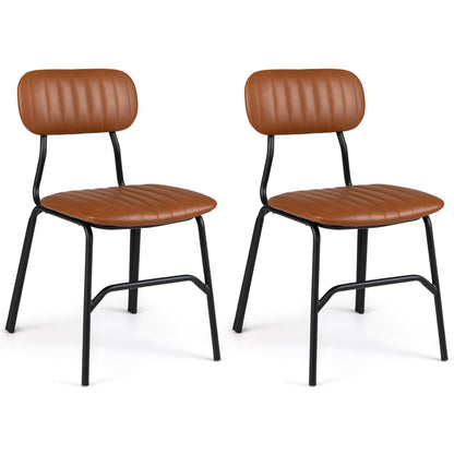 Set of 2 Modern Dining Chairs, Brown