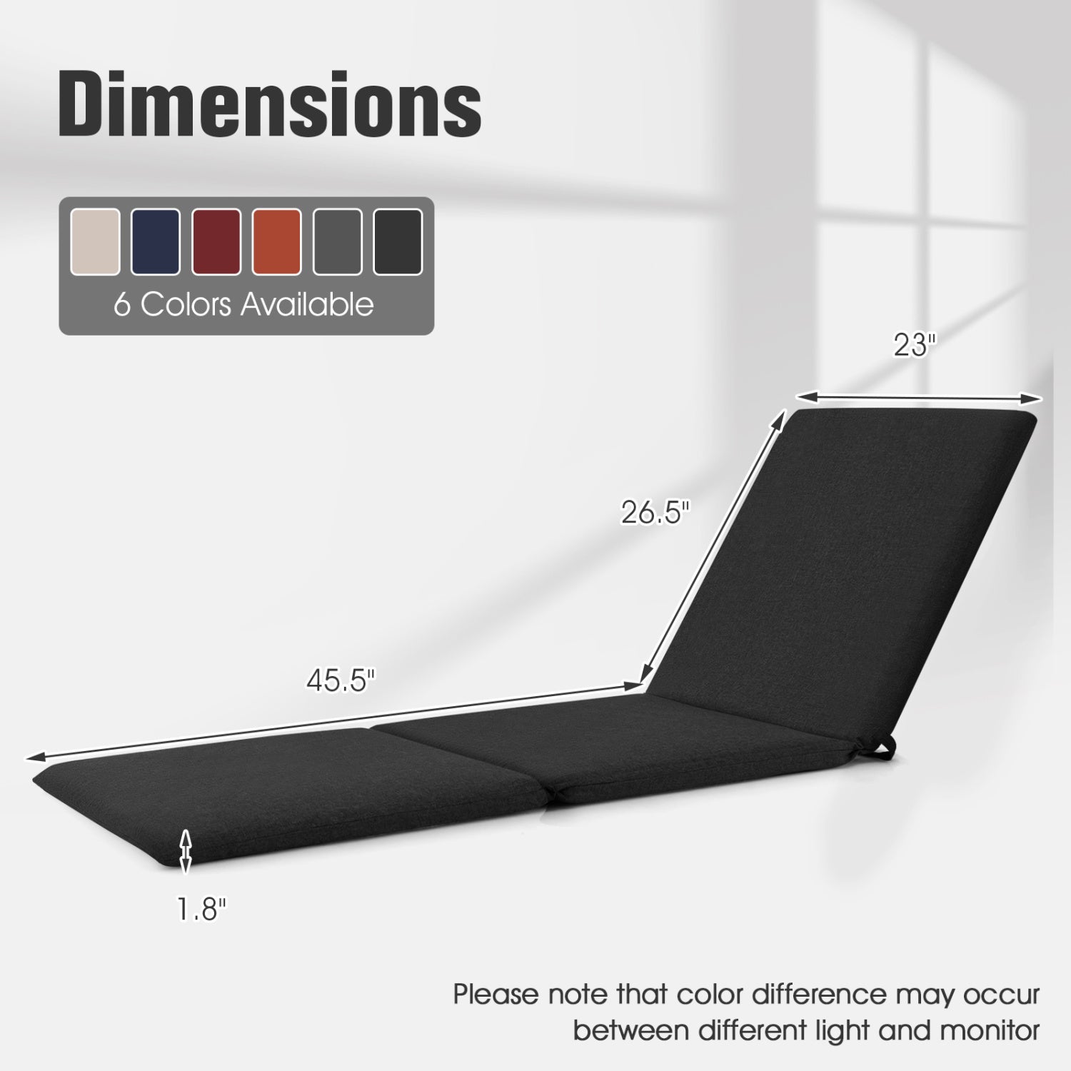 2-Piece Outdoor Chaise Lounge Cushion Set, Black Outdoor Furniture Accessories at Gallery Canada