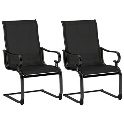 Set of 2 Patio Chairs, Quick-Dry Fabric, Black Patio Dining Chairs at Gallery Canada