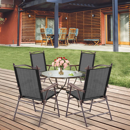 2-Piece Patio Folding Sling Back Camping Chairs, Brown Patio Dining Chairs at Gallery Canada