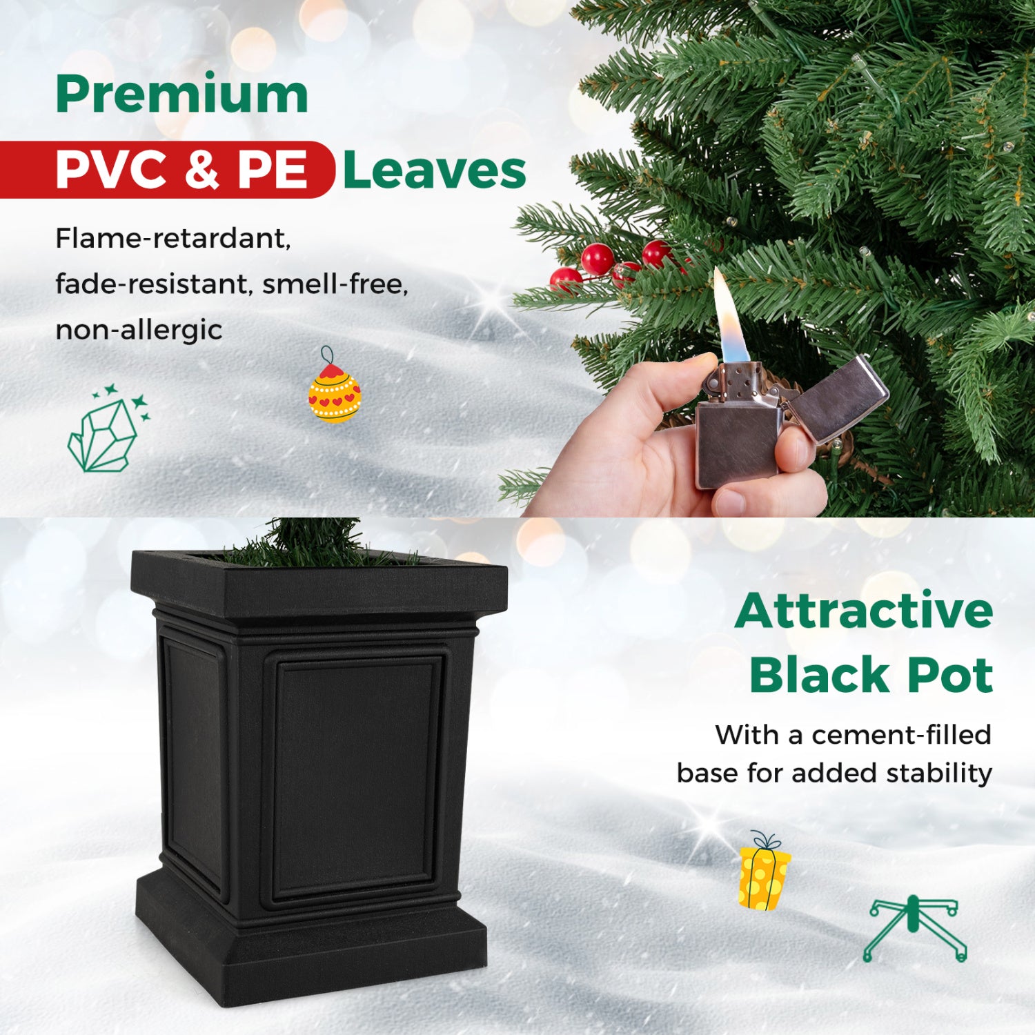 2 Pre-Lit Artificial Christmas Trees, 4FT, Green Christmas Tree at Gallery Canada