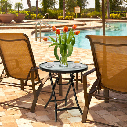 Set Of 2 Round Patio Side Tables, Black Patio Coffee Tables at Gallery Canada