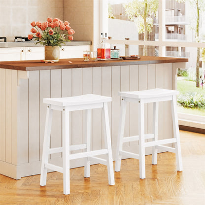 Set Of 2 Saddle-Seat Counter Stools, Beige Bar Stools at Gallery Canada