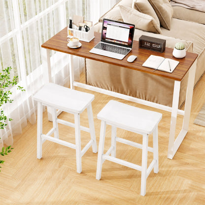 Set Of 2 Saddle-Seat Counter Stools, Beige Bar Stools at Gallery Canada