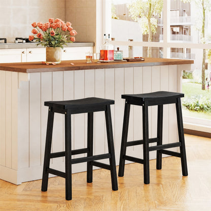 Set Of 2 Saddle-Seat Counter Height Stools With Curved Seat, Black Bar Stools at Gallery Canada