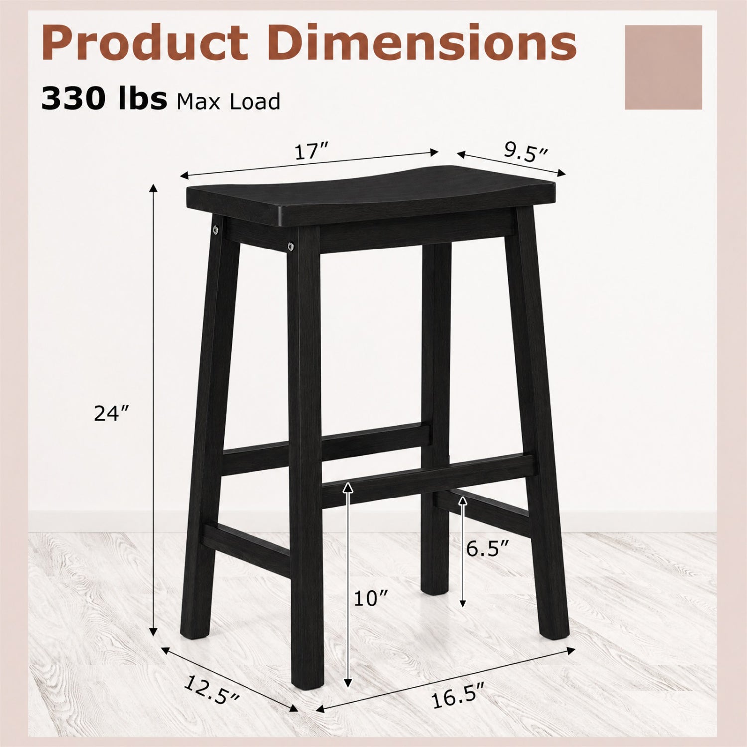 Set Of 2 Saddle-Seat Counter Height Stools With Curved Seat, Black Bar Stools at Gallery Canada