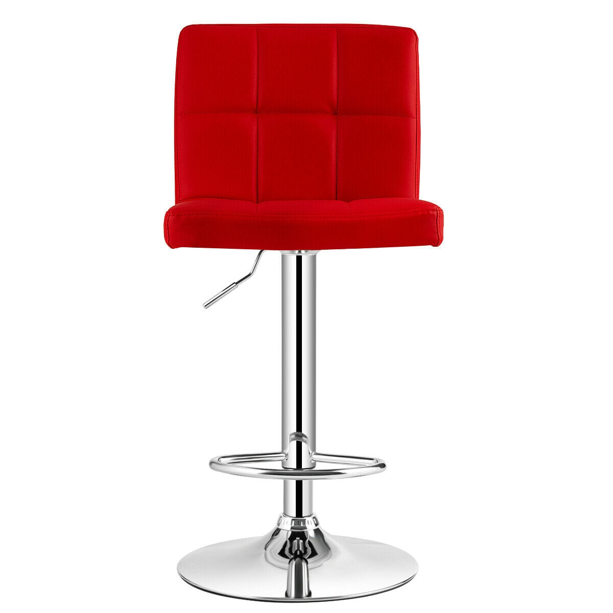 2 Square Swivel Adjustable PU Leather Bar Stools, Red Bar Stools at Gallery Canada