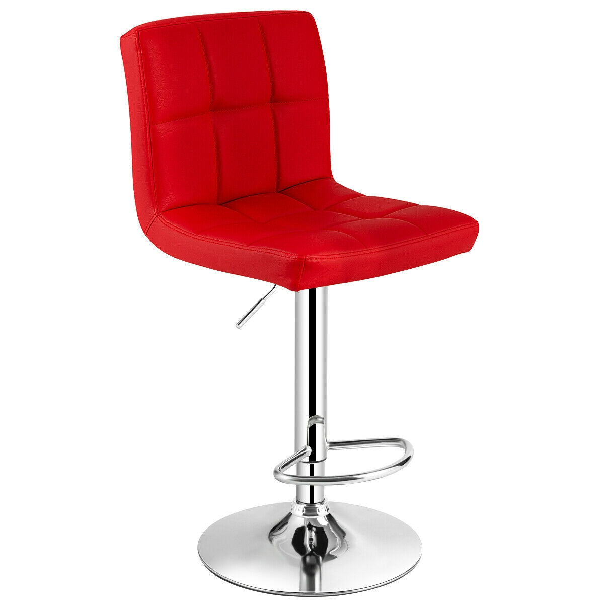 2 Square Swivel Adjustable PU Leather Bar Stools, Red Bar Stools at Gallery Canada