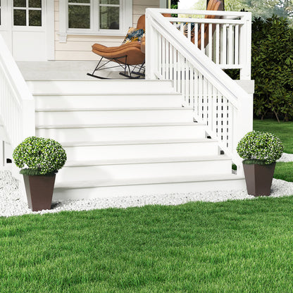 Square Taper Planter Set of 2, S, Removable Inner Bucket, Brown Raised Garden Beds at Gallery Canada