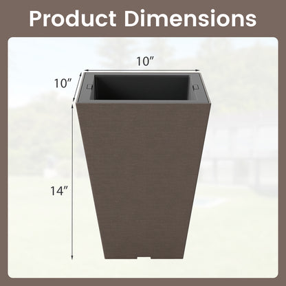 Square Taper Planter Set of 2, S, Removable Inner Bucket, Brown Raised Garden Beds at Gallery Canada
