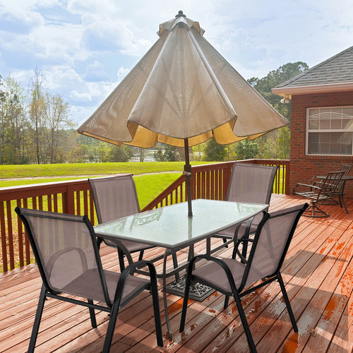 Stackable Patio Dining Chairs, Set of 2, Brown
