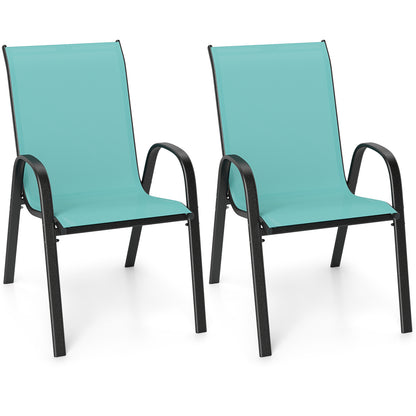 Stackable Patio Dining Chairs, Set of 2, Turquoise Patio Dining Chairs at Gallery Canada