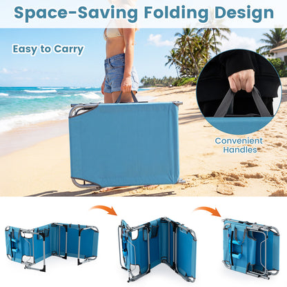 Portable Chaise Lounge Chair, 4-Position Adjustable Backrest, Set of 2, Navy Outdoor Chaise Lounges at Gallery Canada