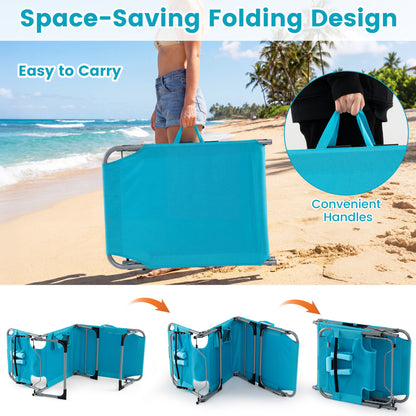 Portable Tanning Chair Set, 4-Position Adjustable Backrest, Multicolor Outdoor Chaise Lounges at Gallery Canada
