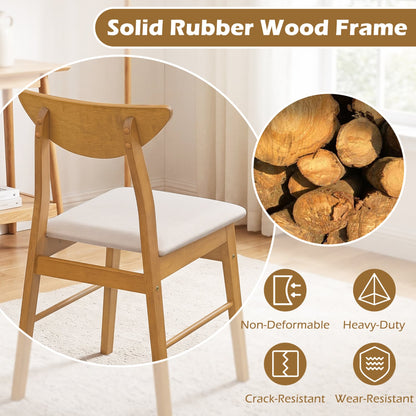 2 Upholstered Dining Chairs, Curved Backrest, Natural Dining Chairs at Gallery Canada