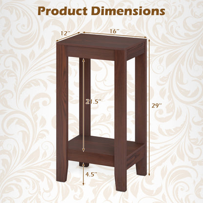 Set of 2 Two-Tier End Tables with Storage Shelf, Brown End & Side Tables at Gallery Canada