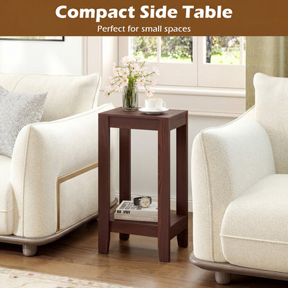 Set of 2 Two-Tier End Tables with Storage Shelf, Brown End & Side Tables at Gallery Canada