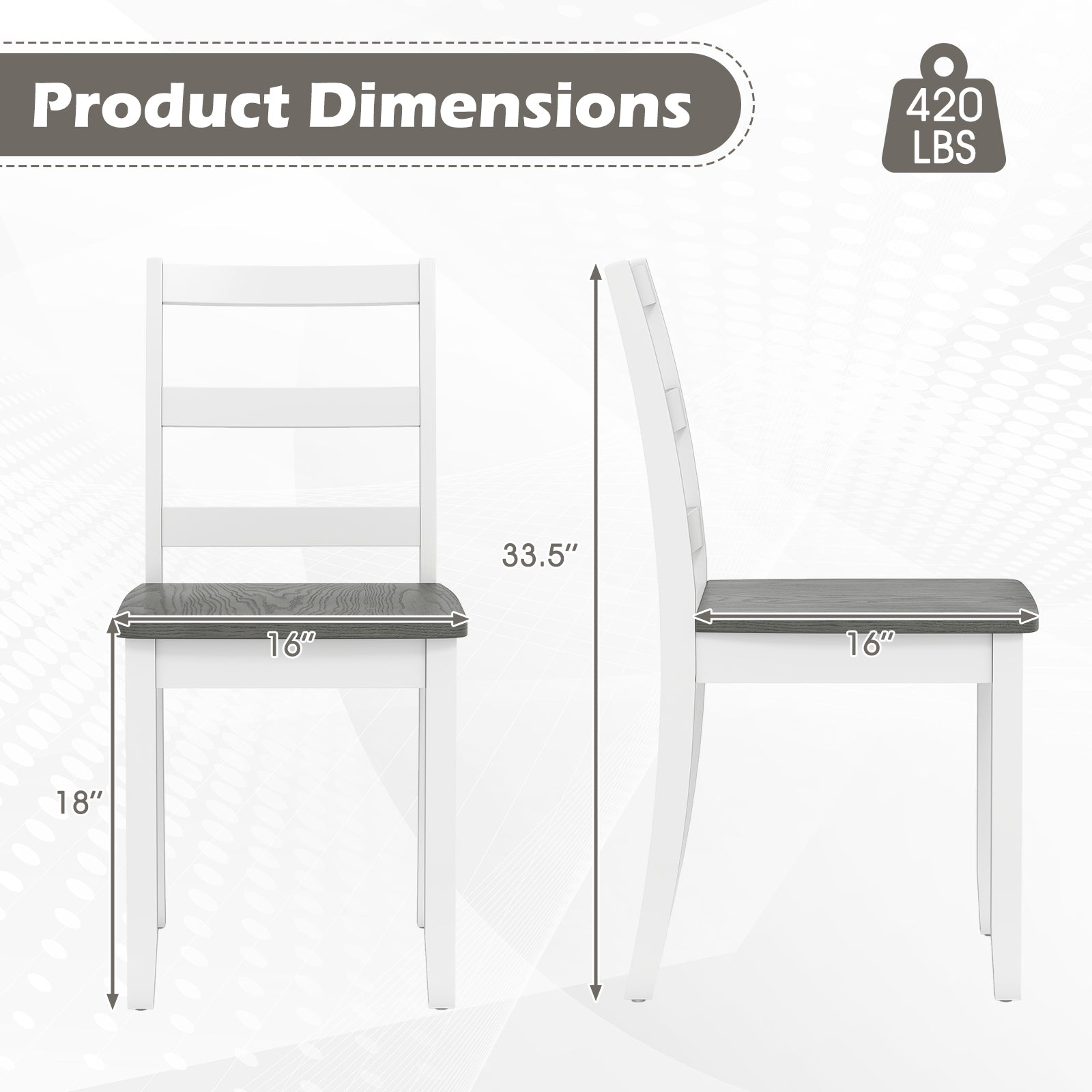Set Of 2 Wood Dining Chairs, Gray Dining Chairs at Gallery Canada