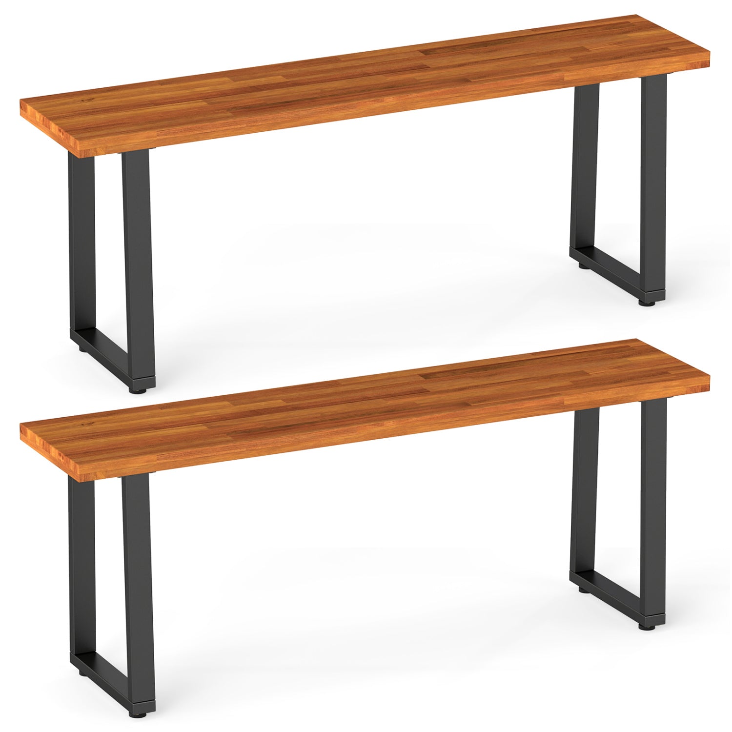 Set of 2 Wood Patio Bench, 47.5