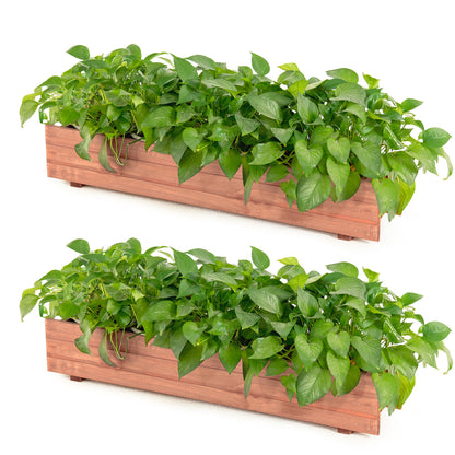 Set Of 2 Wooden Raised Garden Bed, Brown Raised Garden Beds Brown at Gallery Canada