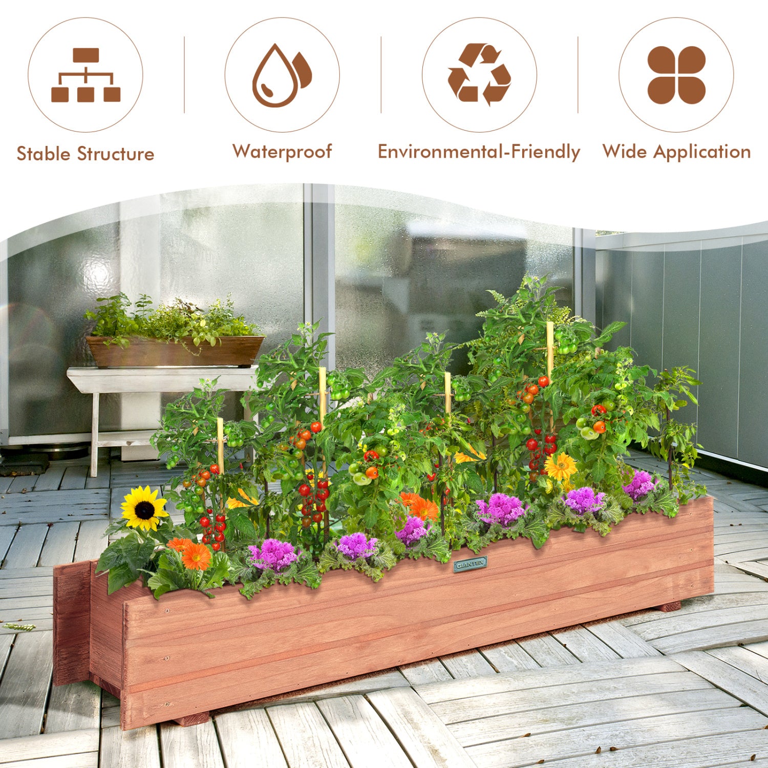 Set Of 2 Wooden Raised Garden Bed, Brown Raised Garden Beds at Gallery Canada