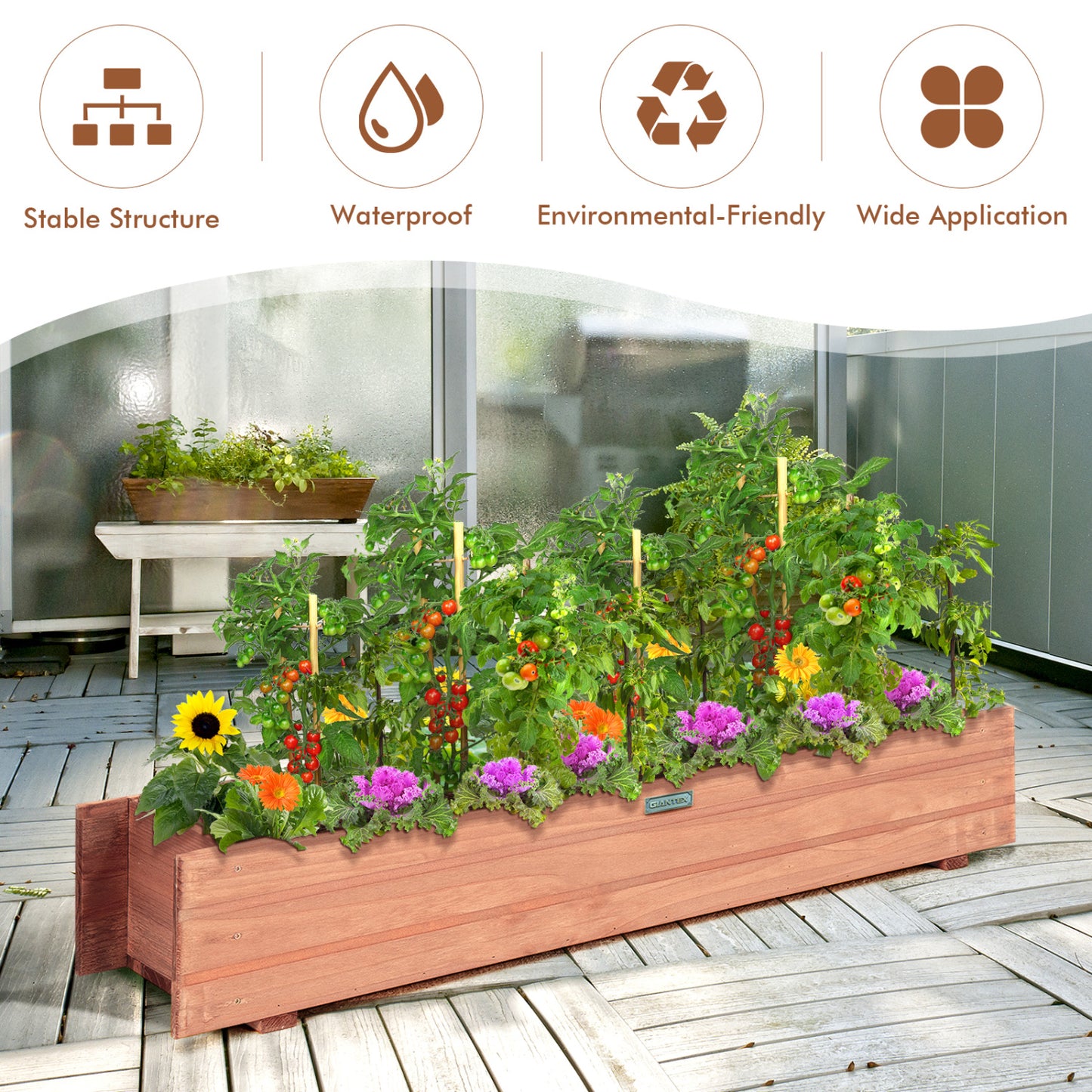 Set Of 2 Wooden Raised Garden Bed, Brown Raised Garden Beds at Gallery Canada